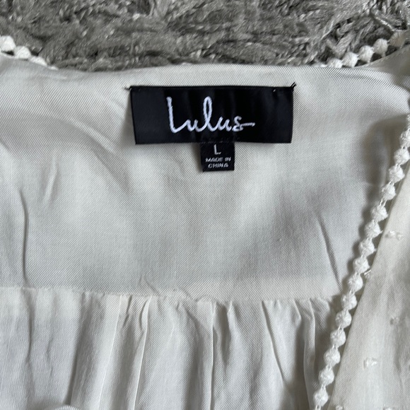 Morningside White Lace-Up Bell Sleeve Surplice Top - Picture 9 of 14